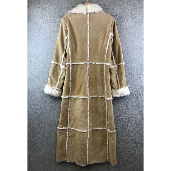 Wilsons Leather Maxima Tan Long Suede Jacket size S w/ faux fur Lining - Picture 2 of 13